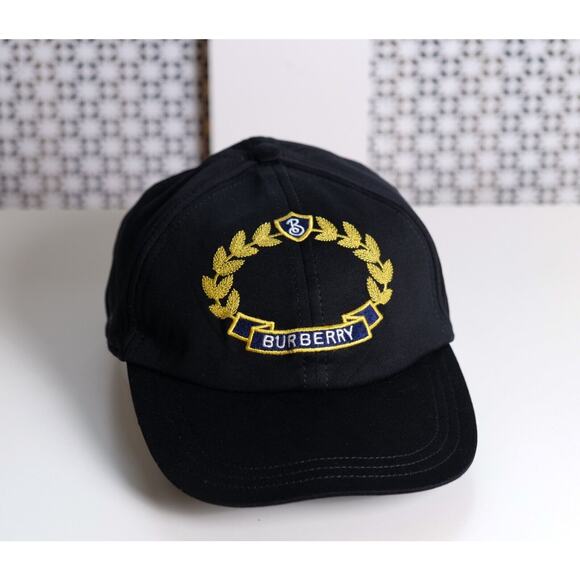 Burberry Black Oak Leaf Crest Cotton Jersey Baseball Cap (Size L) RRP $480 - Picture 1 of 10